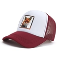 Berretto trucker bordeaux in mesh traspirante con stampa di volpe per la protezione - Regolabile / Borgogna