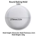 Extra große 11 Zoll runde Silikon-Backform mit 279 mm Durchmesser für DIY-Kuchen - Runde Kuchenform 11 Zoll Weiß