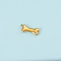 Golden dog bone pendant accessory with zircon inlay for DIY jewelry making - Gold Color April