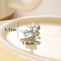 Sparkling cross saturn stud earrings with light blue zircon and white marquise stones - Single Piece / Light Sea Blue