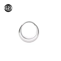 Polished silver G23 titanium seamless nose hoop ring for body piercing jewelry - 1.2x8mm / Hammered Crescent Silver