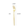 Polished gold 304 stainless steel dinner fork with dimensions 18.5cm by 2.4cm - Gold Medium Fork