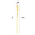 Slim 304 gold stainless steel steak knife minimalist design 22cm 45g luxury cutlery - Gold Steak Knife