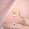 Bohemian crystal sun catcher with gold sun moon charms and colorful faceted beads - US 9