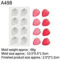 Stampo in silicone a 8 cavità per candele fai-da-te e decorazioni per torte a fragola - 3# A498 / Grigio