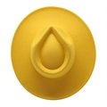 Top down view of a vibrant yellow felt fedora hat with a classic teardrop crown shape - M (56-58cm) / Yellow