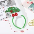 Cerchietto natalizio con cappello di Babbo Natale in paillettes rosse e fascia verde - Stile 1 (Cappello di Natale verde)