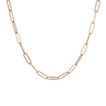 Collana a catena a graffetta in acciaio inossidabile placcato oro 18K dal design lucido - Oro-14mm