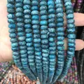 Blue mottled natural stone rondelle abacus beads for DIY handmade jewelry bracelets - 5*8mm (Per Strand) / Blue Agate