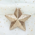 Sparkling gold and silver star ornament with glitter finish for Christmas tree decoration - Champagne Glitter Star 12CM