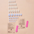 Irisierendes perlmuttweißes Kunstnagel-Set mit Mandelform-Nägeln und Zubehörset - Aurora Perlweiß Hand- und Fußset (XB-25-17)