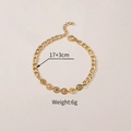 Bracelet chaîne Figaro dorée avec pois en émail coloré et détail de 17+3 cm - Style de Soleil