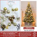 Christmas tree decoration kit with 61 pieces of gold and white DIY festive hanging ornaments - 1.8m Accessory Kit / Snowflake Deer Gold and White