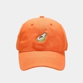 Ricamo dettagliato di avocado su un cappellino da baseball in cotone arancione - M (56-58cm) / Arancione