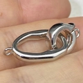 Chiusura in argento sterling S925 per collane di perle e bracciali, per gioielli DIY - Oro Bianco