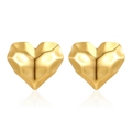 Orecchini a cuore vintage in acciaio inossidabile placcato oro 18K con design sfaccettato - Cuore Sfaccettato Oro
