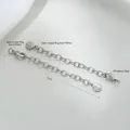 Silver lobster clasp extension chain with vintage coin pendant and 901 lobster buckle - Queen Portrait Round Tag White Gold Plated