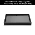 Black rectangular PU leather jewelry display tray, size 30x20x3cm, model EC04702 - Black Medium Double-sided Flat Tray