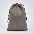 Soft grey velvet drawstring jewelry pouch with a smooth matte texture for storage - 5*7cm / Gray