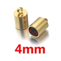 Terminales dorados de 4mm de acero inoxidable para cordón de cuero y joyería DIY - 4mm Diámetro Interior / Dorado