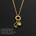 Elegante gouden roestvrijstalen ketting met letter S en gele kristallen hanger - Letter Q