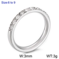 Anello eternity in acciaio inossidabile di alta qualità con zirconi cubici scintillanti - Argento Strass Bianco (KR104538-K)
