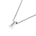Collier minimaliste avec pendentif lettre I en argent serti de strass brillants - Style Lettre I (KN88581-KLB)