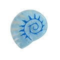 Blue seashell hair claw clip with white marble pattern and spiral shell design - Blue Conch