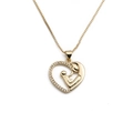 Collar de cobre dorado con colgante de corazón y diseño de madre e hijo único - Abrazo de Madre e Hijo-Tipo 1