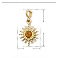 Macro view of sun-shaped pendant with natural stone and stainless steel dimensions - YF185 Brown Starburst
