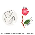 Moule en silicone fleur de prunier pour fondant et chocolat de 5,2x5,2x0,8 cm - No.2 (Fleur de cerisier) / Gris