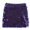 Close-up of sparkling purple sequins on a stylish mini skirt with a smooth texture - XS / Navy Blue