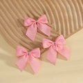 Three pieces of pink textured burlap ribbon bows for Christmas tree and gift decoration - 7*7.5cm (Set of 3) / Pink Style 11