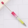 DIY beadable ballpoint pen featuring pink and yellow gradient glitter finish and silver nib - 3-Color Gradient Red White Yellow