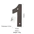 Industrielle Hausnummer 1 aus Gusseisen in Bronze mit Befestigungsschrauben und 12,5cm Höhe - Zahl 1
