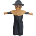 Inflatable plague doctor costume for Halloween with top hat and long bird beak mask - Doctor Crow / One Size