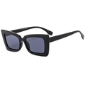 Occhiali da sole squadrati cat-eye con montatura nera lucida e lenti scure - Occhiali da sole / Nero Lucido/Lenti Grigie