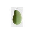 Green mango-shaped makeup sponge with dual-tone finish in clear packaging - Cyan Mango (Bagged)