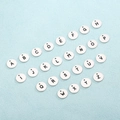 Set of 26 silver-tone stainless steel alphabet letter charms for jewelry making - Rounded Edge Epoxy Resin Style - Steel Color / Letter A