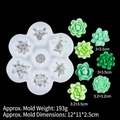 Stampo in silicone a 7 cavità per candele succulente e saponi, finitura traslucida - Stile 2# Trasparente B529 Forma Succulenta