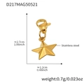 Polierter goldener Sternanhänger aus Edelstahl mit Karabinerverschluss und Maßen - 4 Stück Goldener Sternen-Anhänger