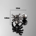 Vintage zilveren spin oorsteker van roestvrij staal met 0,8 cm breedte punkstijl - Zilveren Stijl (S295)