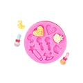 Stampo in silicone rosa con biberon e cuori per decorazioni in cioccolato e fondente - Stile 4 Accessori Animali / Rosa