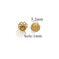 Golden flower bead caps 5.2mm in diameter with 1mm hole for DIY jewelry making - Style LG