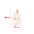 Pink crystal pendant with golden sun design, measuring eighteen millimeters by twelve millimeters - Pink Aventurine - Sun
