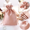 Pink satin drawstring pouch for jewelry with premium silk texture and ribbon detail - 7*9cm / Pale Green
