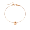 Cavigliera regolabile in acciaio inossidabile oro rosa con pendente a lettera G 3D - G-Oro Rosa