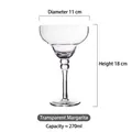 Classic clear 270ml margarita glass featuring 11cm wide rim and 18cm height - Clear Original Margarita
