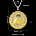 Collana piramide occhio dorata con strass e catena in acciaio inossidabile da 70 cm - Pendaglio Oro + Catena Argento