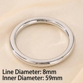 Bracciale rigido in acciaio inossidabile argento da 8mm con diametro di 59mm - Diametro del Filo 8mm(KB188550-GC) / Color Acciaio